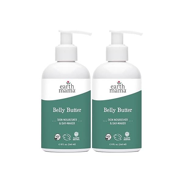 Earth Mama Belly Butter, Maternity Moisturizer for Dry Skin | Lotion Pregnancy and Postpartum Recovery Self Care, Body Cream with Aloe, Fragrance Free, 8-Fluid Ounce