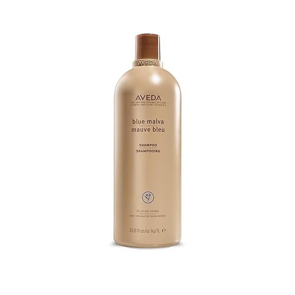 Aveda Blue Malva Shampoo | Purple for Gray and Blonde Hair Neutralizes Brassiness Yellow Tones Liter Size 33.8 Fl Oz