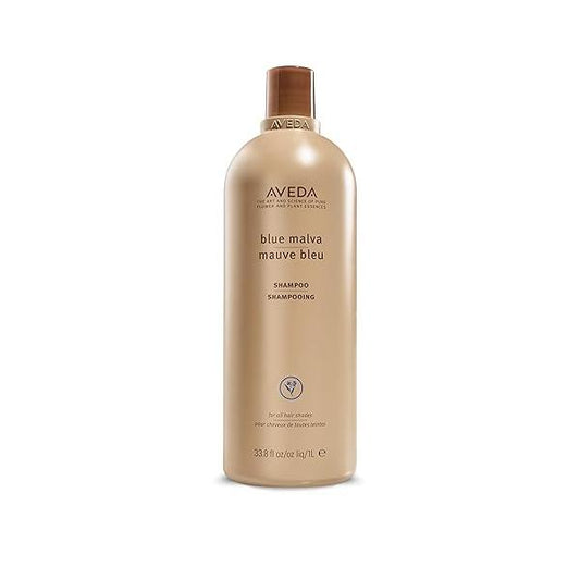 Aveda Blue Malva Shampoo | Purple for Gray and Blonde Hair Neutralizes Brassiness Yellow Tones Liter Size 33.8 Fl Oz