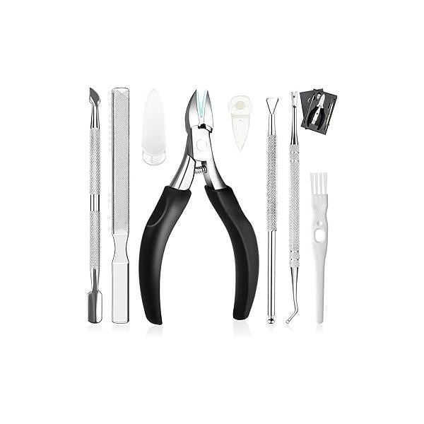 Toenail Clippers Kit, 8PCS Professional Nail for Men & Women, Premium Stainless Steel Surgery Grade Ingrown Treatment Manicure Tools Set Seniors Thick Toenails