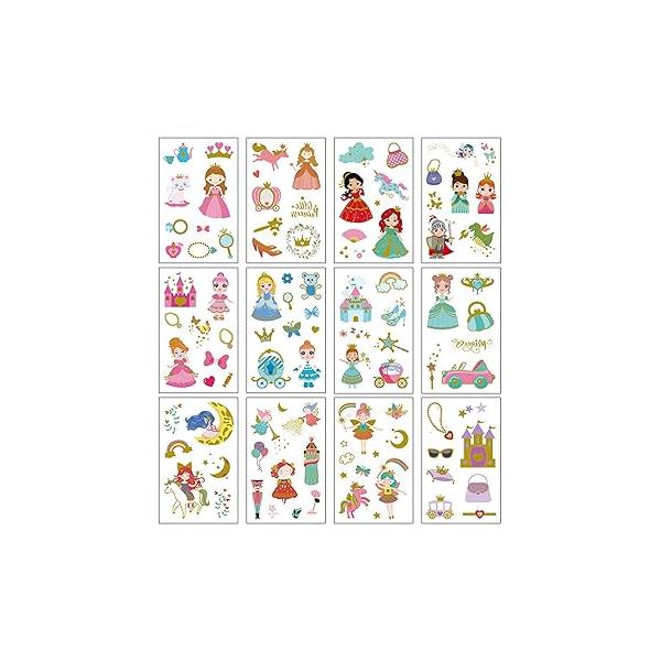 Temporary Tattoos, Waterproof Fake Tattoos Body Art for Kids and Adults, Party Favors Events, 12-Sheet Green Magic Fairies Designs