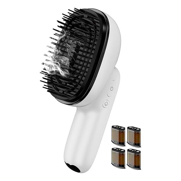 Electric Scalp Massager Brush, Portable Vibrating Tool, Massage Head for Hair Relax with Oil, Nourishes (White)