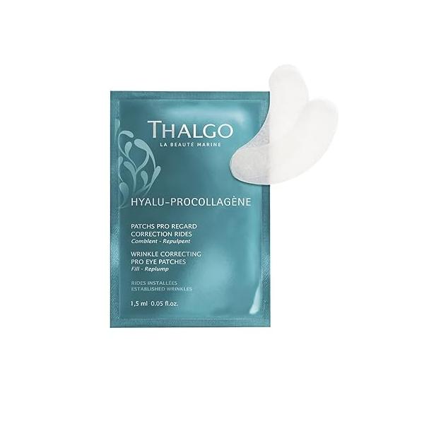 THALGO Marine Skincare, Wrinkle Correcting Pro Eye Patches, Hyaluronic Acids and Pro-Collagen Contour 8 Count (Pack of 1)