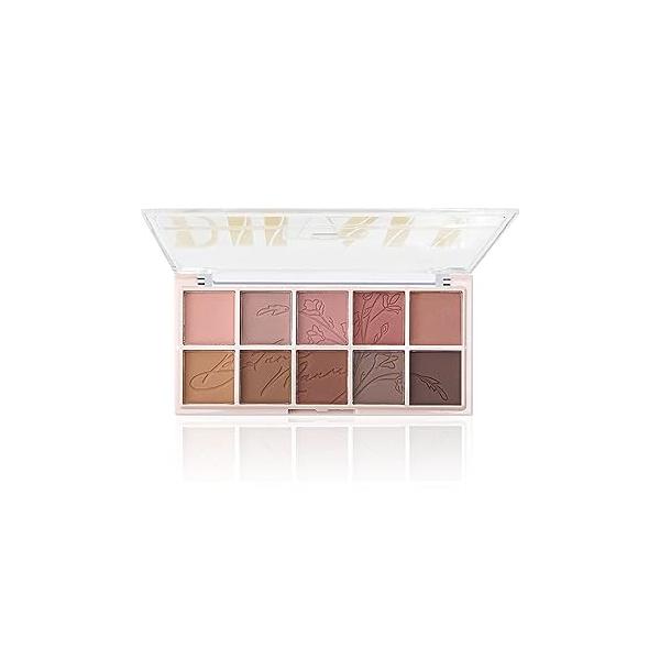 Go Ho 10 Colors Eyeshadow Palette,All Matte Palette for Older Women,Highly Pigmented Blendable Shades,Neutral Eye Shadow Makeup,Waterproof Cool-tone Grey Brown Eyeshadow,04