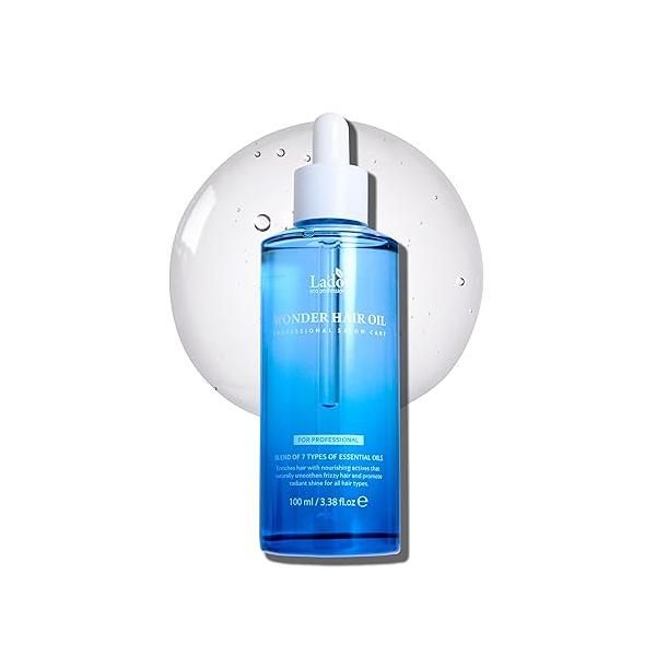 LA'DOR Wonder Hair Oil Anti Frizz Leave-In Lightweight Protein Coditioner - Squalane Argan Avocado for Dry Static Damaged Bleached Defrizz Heat Protectant Treatment 3.3 Fl Oz LADOR Korean
