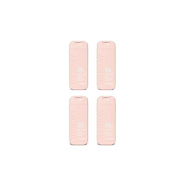 MONDAY Body Wash Moisture Travel Pack -90ML (4 Pack) - Nourishing Ingredients, Shea Butter, Coconut Oil and Grapefruit Extract, Hyrdrate Replenish Skin