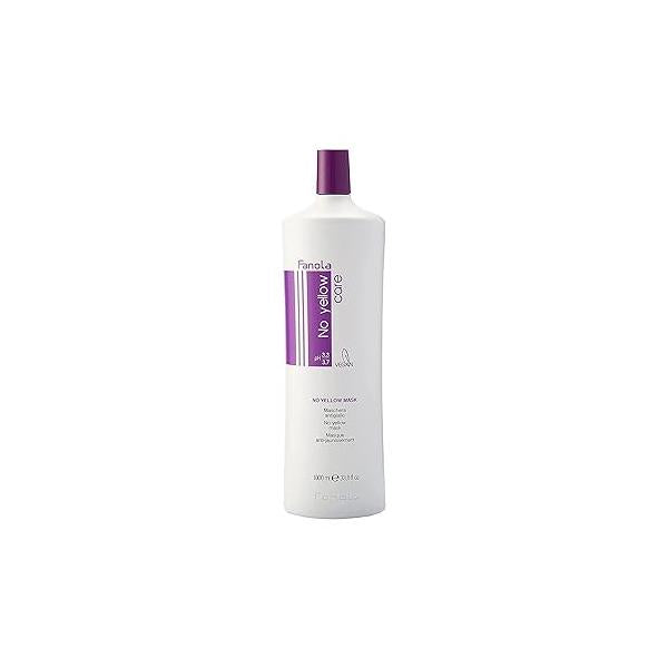 Fanola No Yellow Purple Hair Mask - Acidic pH Deep Conditioning for Blonde, Bleached & Grey Shades Intense Violet Pigment Neutralizes Brassy Tones (33.8 Fl oz)