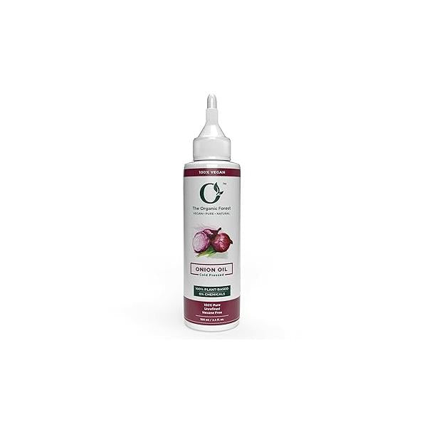 The Organic Forest Red Onion Hair Oil with Black Seed for Loss and Fall Control, Plant Based, Vegan, 100 ML