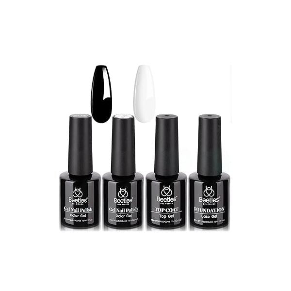 Beetles Jelly Gel Nail Polish, 6 Colors Milky White Sheer Pink Nude Brown Translucent Polish Art Manicure Salon DIY Uv Lamp Cured Design Decoration Home -Colorful Bottle