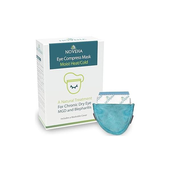 NOVEHA EXPRESS Warm Compress Individual Eye Mask | Moist Hot Technology For Sensitive Dry Eyes - Relieves Stye & Pink Reusable Heat Water Treatment for Irritated and Eyelid Lumps