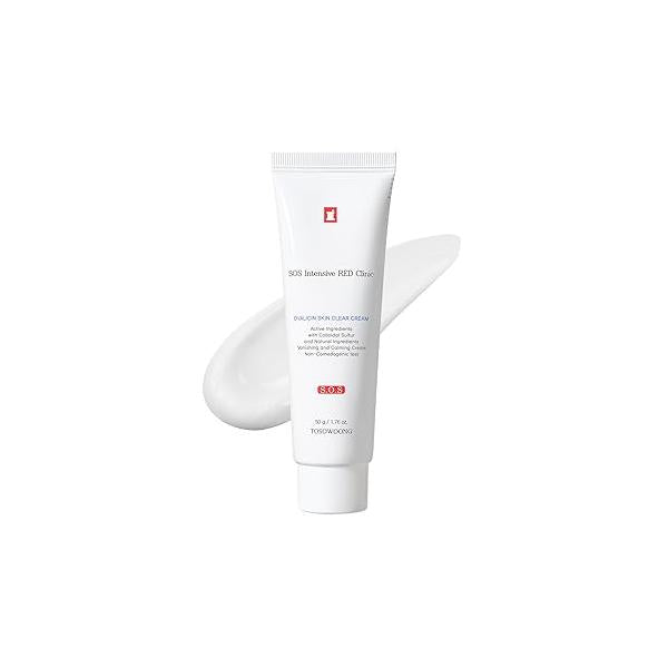 SOS Repair CICA Clinic Zinc Cream, 100,000ppm Oxide, Heal, Soothe Acne, Redness, Rosacea Treatment, Skin Barrier Repair, Moisture, Non-Comedogenic, Korean care, 50g, 1.76 oz.