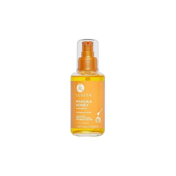 Luseta Manuka Honey Hair Oil Hydrates Dry and Adds Shine & Softness to Dull Nourishing with Argan Oil, Frizz Control 3.38oz