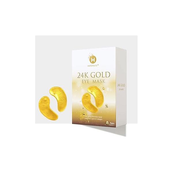 Eye Patches, Under Mask, 24K Gold Treatment Dark Circles Gel Pads, Bags for Puffy Eyes, Anti-Wrinkle , 14 Pairs
