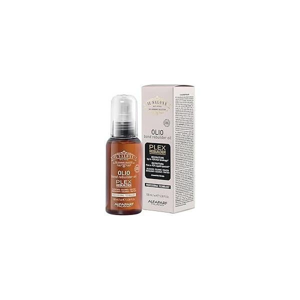 Il Salone Milano Professional Plex Rebuilder Keratin Hair Oil for Frizzy - Heat Protectant & Breakage Repair Treatment with and Almond Frizz Control (3.38 oz / 100 ml)