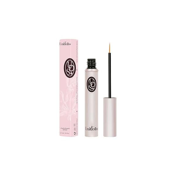 Eyelash Growth Serum Specially for Sensitive Eyes makes Thicker, Longer Lashes and Eyebrows Unidollss Lash Enhancing Treatment with Nourishing Botanical,Vegan&Cruelty-free.