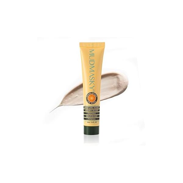 MUDMASKY Vitamin-Infused Eye Serum 30ml / 1.0 FL. OZ. - Skin Care with Vitamin C & K, Reduces Dark Circles, Firms, Moisturizes, Hydrates, Restores Youthful Skin, for All Types