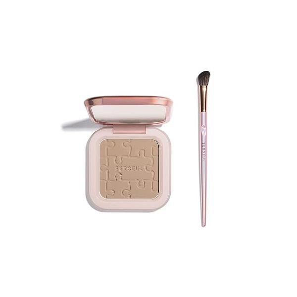 Powder Contour Palette, Matte Finish, Brown Color Family, 0.17 Ounce, Unisex, Compact, Not Water Resistant, Face Makeup, Milk Tea Grey, All Skin Tones