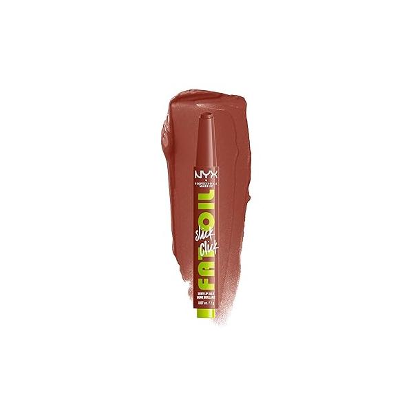 NYX PROFESSIONAL MAKEUP Fat Oil Slick Click, Lightweight, Buildable Pigmented Vegan Lip Balm - Group Chat (Nude)