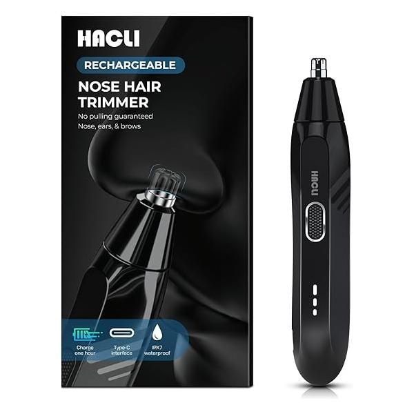 Nose Hair Trimmer for Men Women - Electric Clipper with Replaceable Stainless Steel Blade, Powerful 8000RPM Motor, Wet/Dry Use, Travel Lock, Portable Design USB Rechargeable