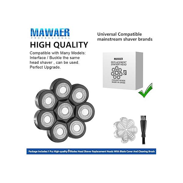 Universal 7 Blades Shaver Replacement Compatible with Freedom Gold and Most Mainstream Brands Head Electric (7 Blue)