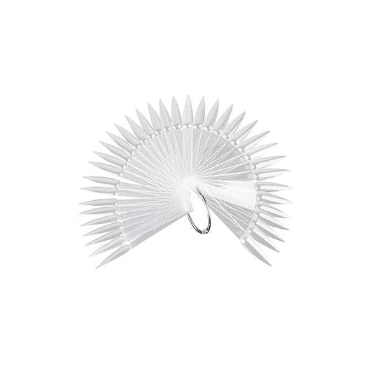 160Pcs Nail Swatch Sticks Stiletto Sample Clear Color Display Swatches with Metal Rings