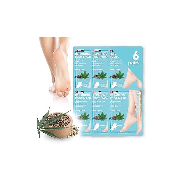 Original Derma Beauty Foot Mask 6 Pairs Shea Butter + Avocado Moisturizing Body Exfoliator Callus Remover Bath Pedicure Supplies