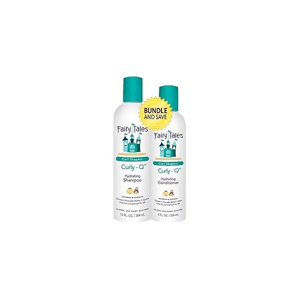 Fairy Tales Curly Q Hydrating Shampoo and Conditioner Set - Paraben, Sulfate, Gluten, Nut Free For All Curl Types Including Multi Cultural Hair