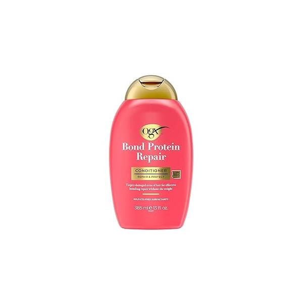 OGX Repair & Protect Bond Protein Conditioner, Lightweight Conditioner Targets Damaged Areas of Hair for Effective Repair, Sulfate-Free Surfactants, 13 fl. oz
