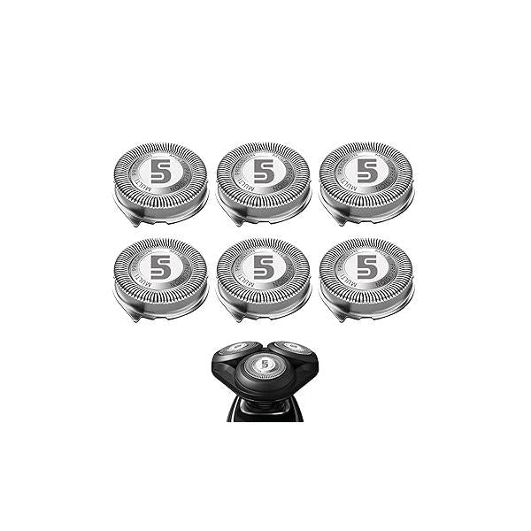SH50 Replacement Heads Compatible with Philips Norelco 5000 Series Shaver S5660/84, S5590/81, S5290/88, S5210/81, HQ8 Blades, 6-pc Pack
