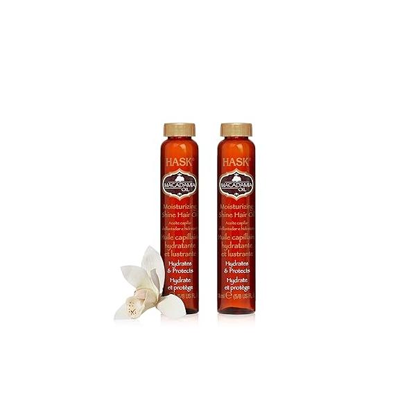 HASK MACADAMIA Moisturizing Hair Oil Vials for shine and frizz control - Pack of 2