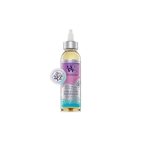 Watch & Sea Strength Shine Scalp-to-End Flourishing Hair Oil - Strengthening and Scalp with Seaweed Kelp Great for Daily Use All Types 4 oz