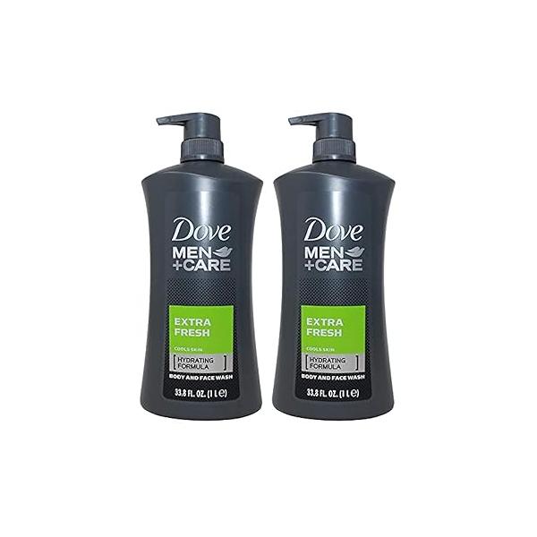 Dove Men Body Wash Extra Fresh 1 Liter (33.8 Oz) - Pack of 2