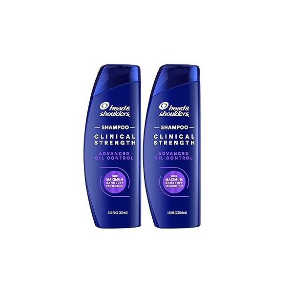 Head & Shoulders Clinical Dandruff Shampoo Twin Pack, Prescription Strength, Oil Flake Control, Seborrheic Dermatitis Relief, Citrus, 13.5 Fl Oz Each (Set of 2)