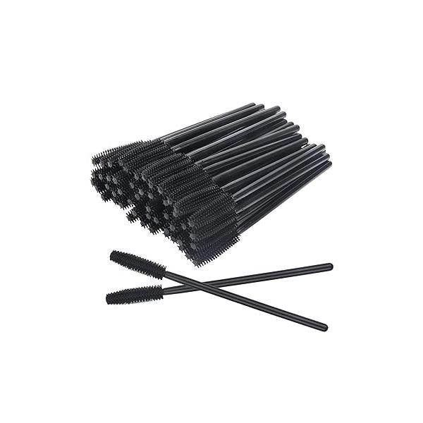 MyAoKuE-UP 100pcs Silicone Mascara Wands Disposable Eyelash Brushes Wand for Extension Makeup Brush Tool Bulk (Silicone All White)