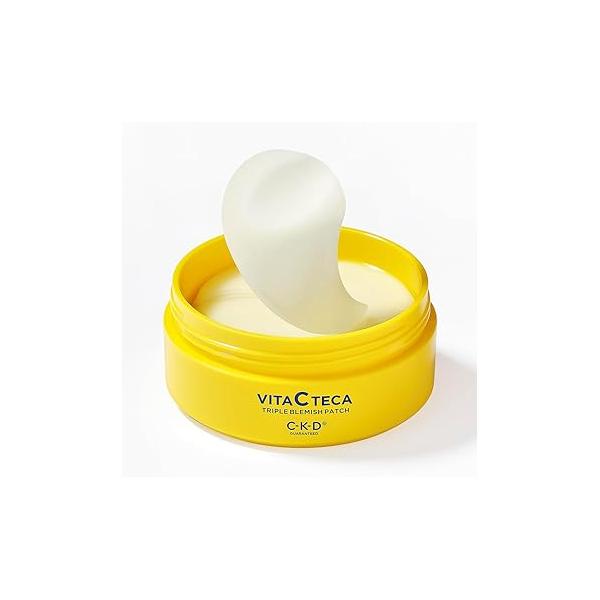 CKD Triple Blemish Under Eye Gel Patch 60 Counts - Hydrogel Spot Treatment, Gentle Formula for Improvement, Even Tone and Minimize Puffiness with 99% Pure Vitamin C Teca.