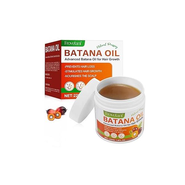 Frovetani Batana Oil from Honduras for Hair Growth, 100% Organic Raw , Promotes Thickness, Healthier & Strengthening, Prevents Loss 7.8FL.OZ