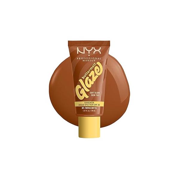 NYX PROFESSIONAL MAKEUP Buttermelt Glaze Soft Glow Skin Tint + SPF 30, Up To 12HR Wear, 02 Vanilla Bean Butta