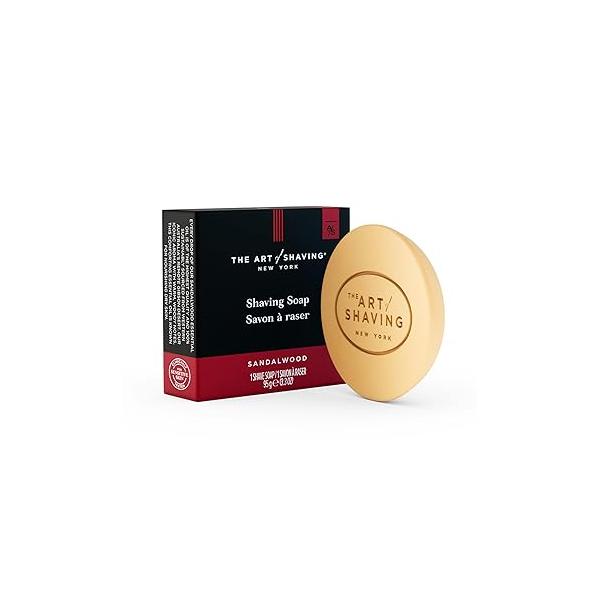 The Art of Shaving Soap - Shave Refill for Brush and Bowl, Protects Against Irritation, Sandalwood, 3.3 Ounce