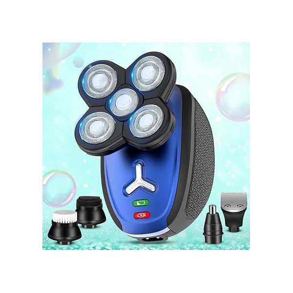 Electric Shaver for Women, 5 in 1 Razors Ladies Head Woman Pubic Hair, Portable Rechargeable Wet Dry Women's Body Shavers Shaving Face, Legs, Head, and Underarm