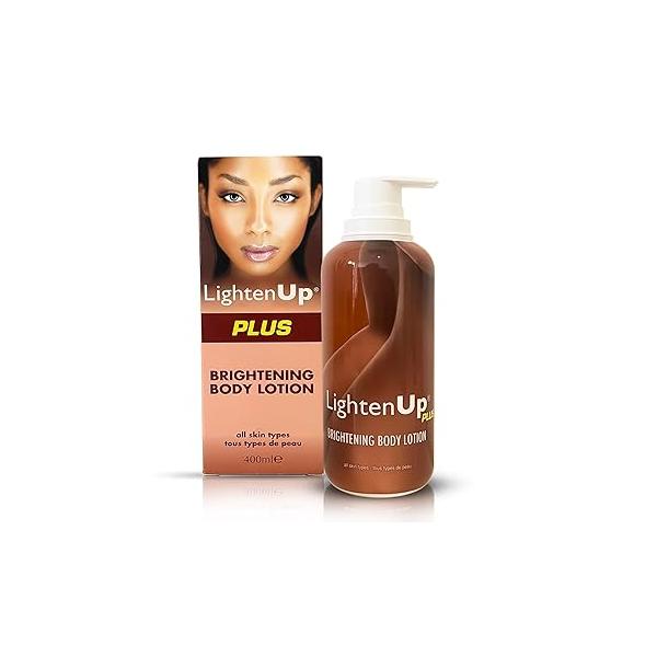 OMIC Lighten-Up Skin Brightening Lotion - 13.5 Fl oz / 400ml Moisturizing, Hydrating Body for Body, Knees, Elbows, Hands, Underarms, with Jamaican Castor Oil and Shea Butter