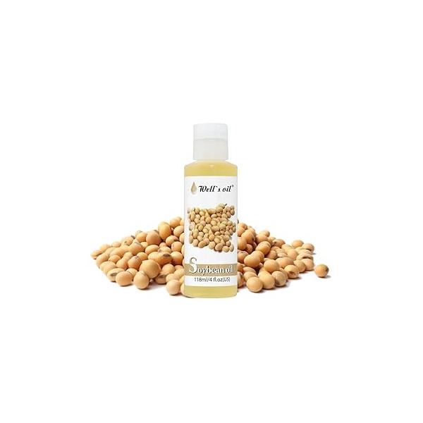 Well's 100% Pure Soybean Oil - Natural Carrier for Hair Growth, Eyelashes, Brows, Skin & Nails Moisturization | Cold Pressed, 4 fl oz
