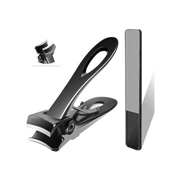 Toenail Clippers for Thick Toenails, Long Handle Wide Jaw Opening Nail Adult, Men, Seniors, Extra Large Heavy Duty Fingernail & Ingrown (2 Piece Set)