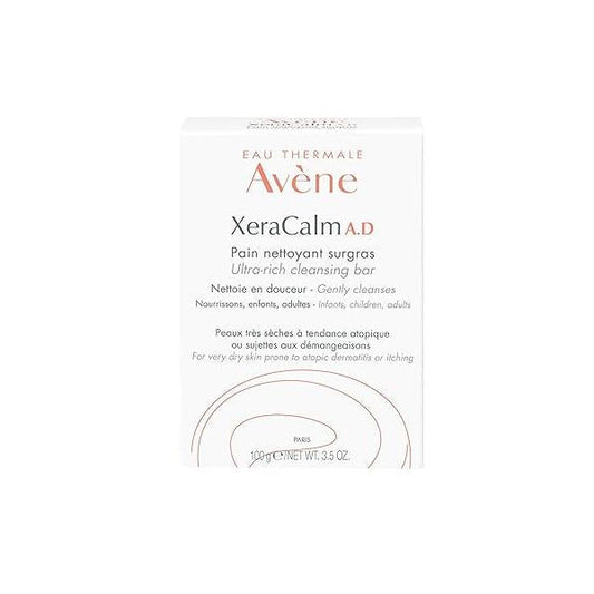 Avène Xercalm A.D Ultra-Rich Cleansing Bar for Atopic Dermatitis, Eczema Prone Skin, Fragrance-Free, 100 g