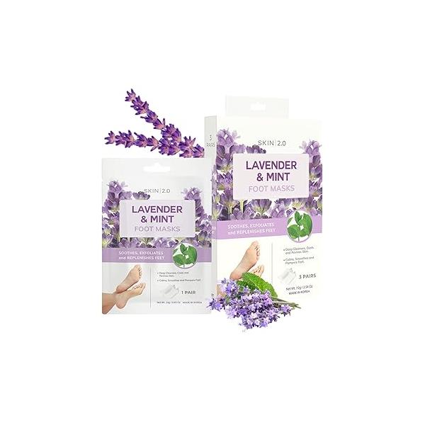 Eucalyptus & Aloe Foot Masks - Moisturizes Tired, Dry Cracked Feet, Exfoliating Hydrating Dermatologist Tested Korean Skincare Clean Beauty, Cruelty-Free 3 Pairs