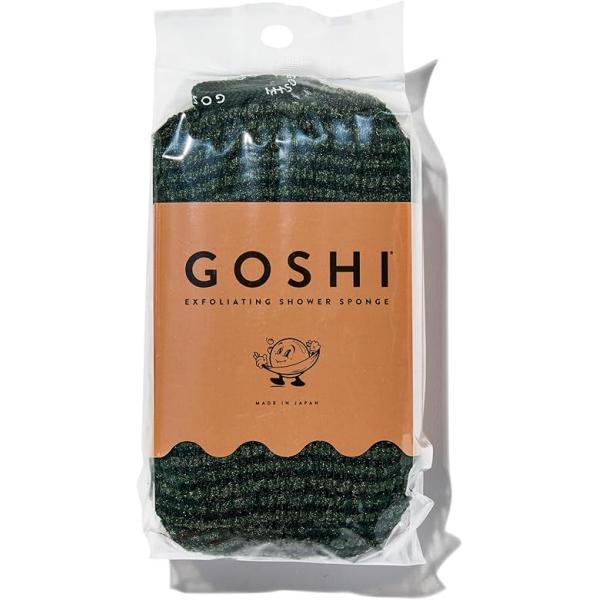 GOSHI Exfoliating Shower Sponge - Rip-Resistant, Rapid-Drying Bath for All Skin Types Brick Red Made in Japan