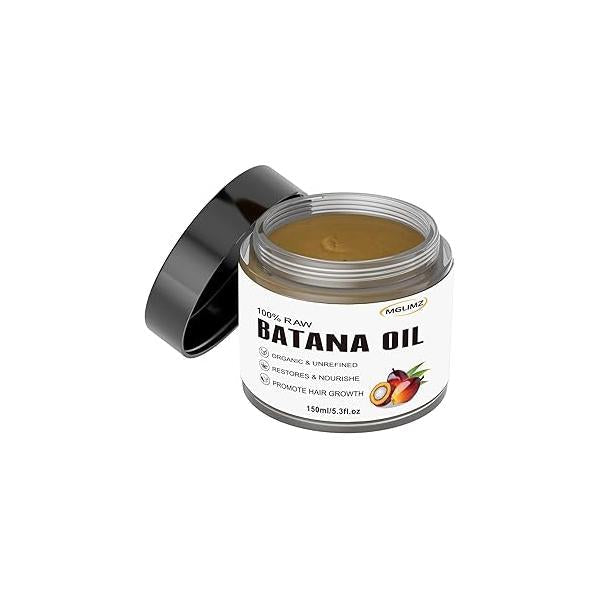 MGLIMZ Natural 100% Raw Batana Oil, 5.3 Fl Oz for Thicker Fuller Hair Growth ,Prevents Loss, Repairs Splitting, Drying and Injuring Hair.