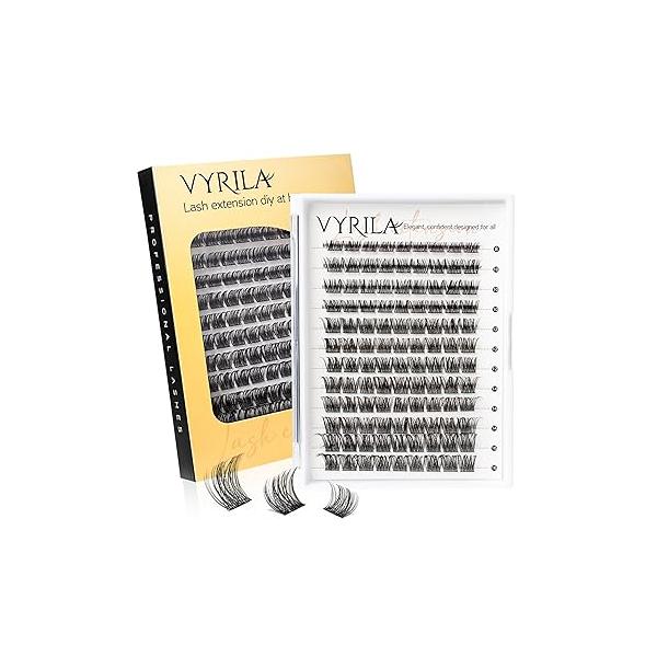 Lash Clusters 8-16mm, False Eyelashes 108pcs, Cluster Eyelash Extensions Matte Black Soft, Diy D Curl Natural Faux Mink Lashes Wispy（Dewy,108pcs,0.07,D,8-16MIX)