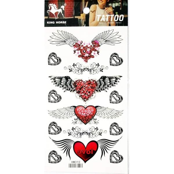 NipitShop 1 Sheet Sexy Waterproof Tatoo Beautiful Angel Wings Flying Heart Temporary Tattoo Body Art Flash Stickers