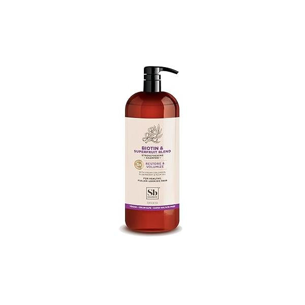 Soapbox Biotin Shampoo, & Collagen Super Fruit Shampoo for Thin, Fine, Thinning Hair | Volumizing Repairing to Promote Growth, Strength, Fullness, 1 Liter Pump Bottle