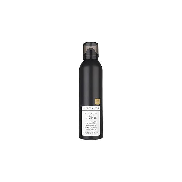 Kristin Ess Hair Style Reviving Dry Shampoo with Vitamin C for All Types, Blonde and Brunette Hair, Oil Absorbing + Time Saving Powder Spray Women, Vegan, 4 oz